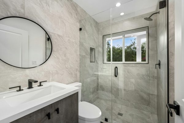 Contemporary bathroom in a remodeled Los Angeles residence